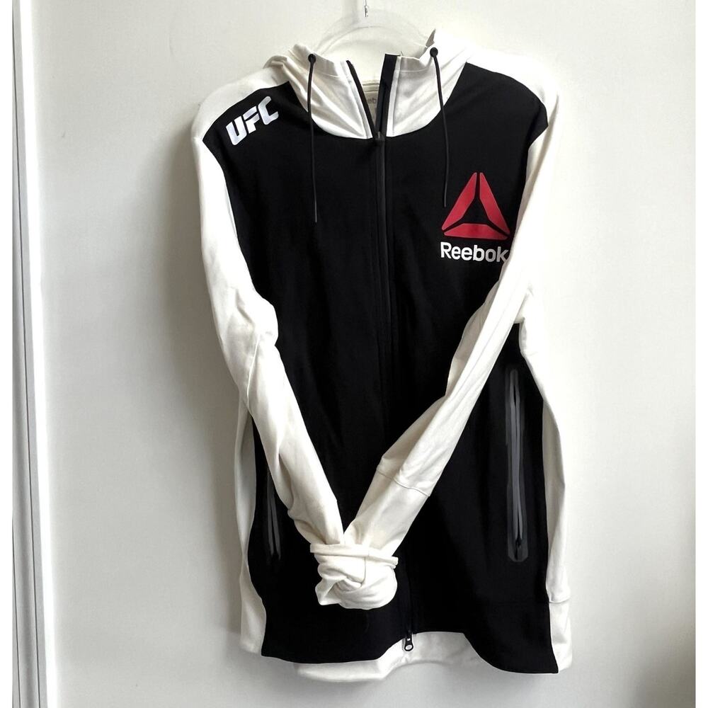 Reebok UFC Conor McGregor Black White FullZip Hood Sweatshirt Jacket Fighter MMA - Picture 4 of 10